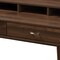 Baxton Studio Disa Mid-Century Modern Walnut Brown Finished 2-Drawer Desk 142-8005 - alternate 3
